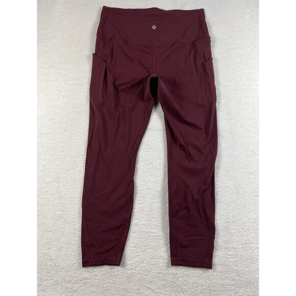 Lululemon Burgundy Seamless Athleisure Size 8 Leggings - Picture 3 of 4